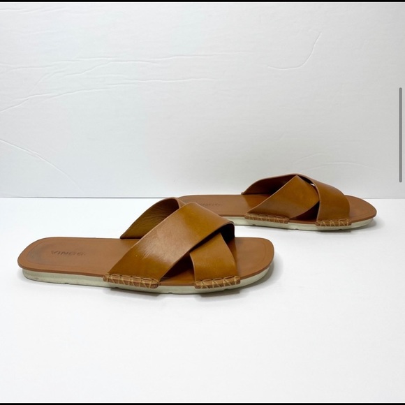 SOLD. Vince Nico cross strap leather slide sandal - Picture 7 of 9